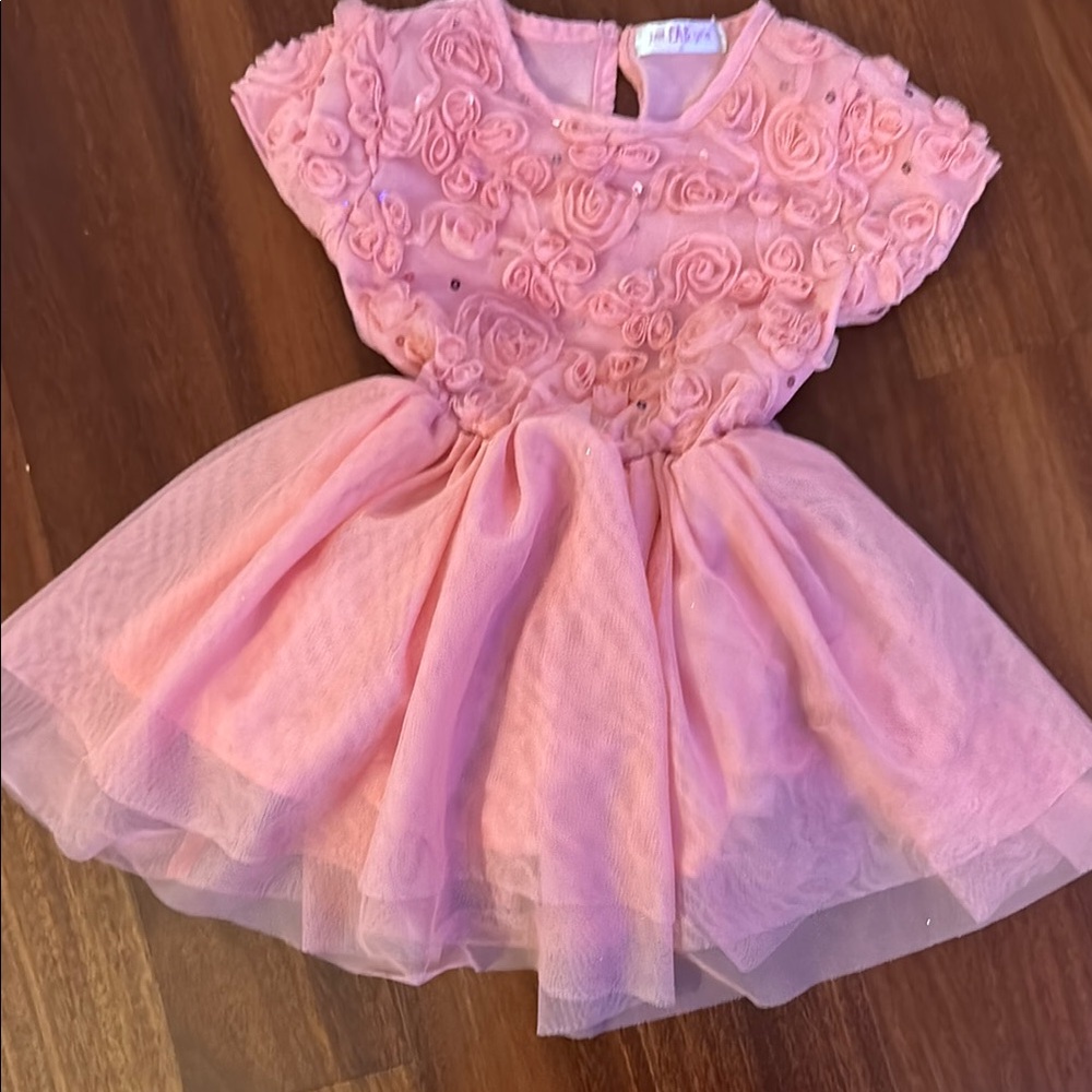 JustFab Pink Flutter Sleeve Sundress